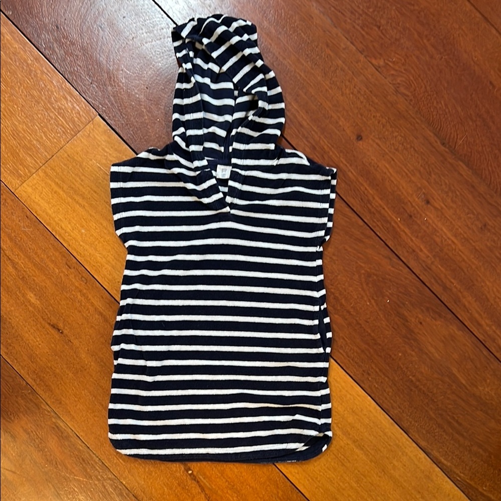 Striped Black and White Hooded Top